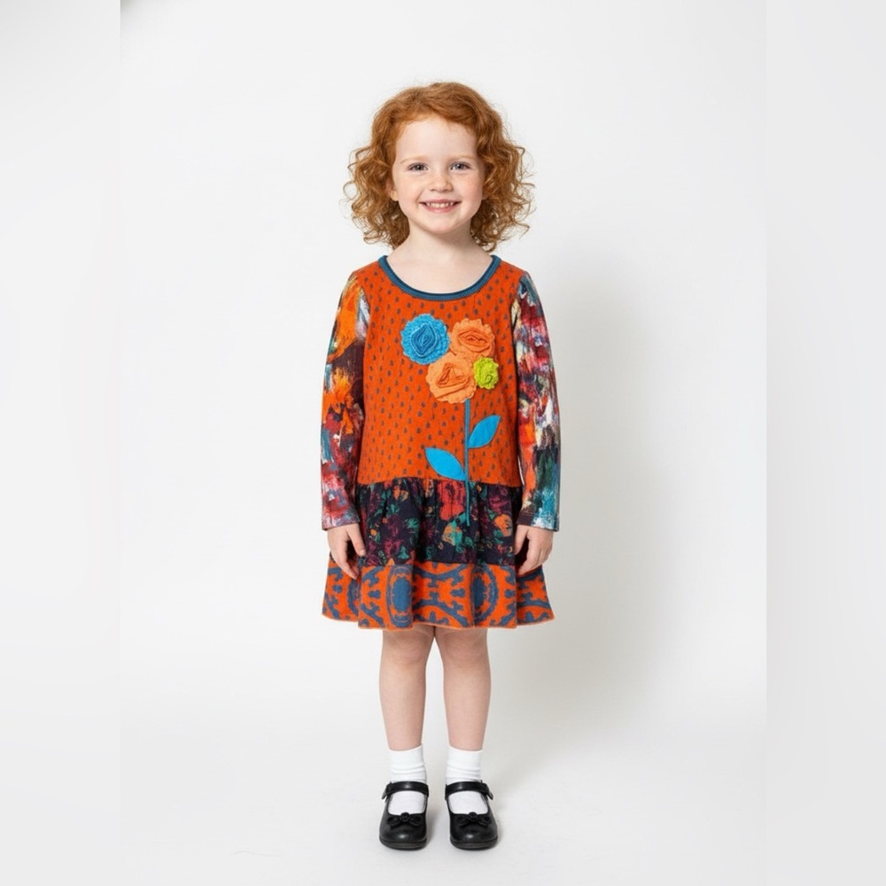 Zaza Couture Toddler 2pc Bright Floral‎ Jumper Dress w/ Matching Top 3T NWT